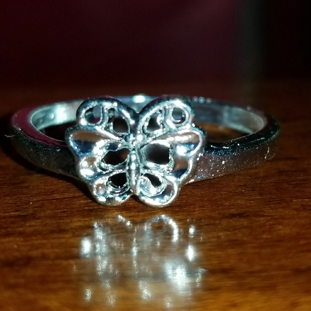 Sterling silver butterfly ring